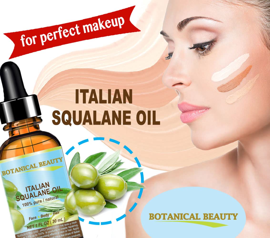 Botanical Beauty SQUALANE Italian Olive 100% Pure Natural Undiluted Oil 100% Ultra-Pure Moisturizer for Face, Skin, Body, Hair. Reliable 24/7 Skincare Beauty & Personal Care Botanical Beauty