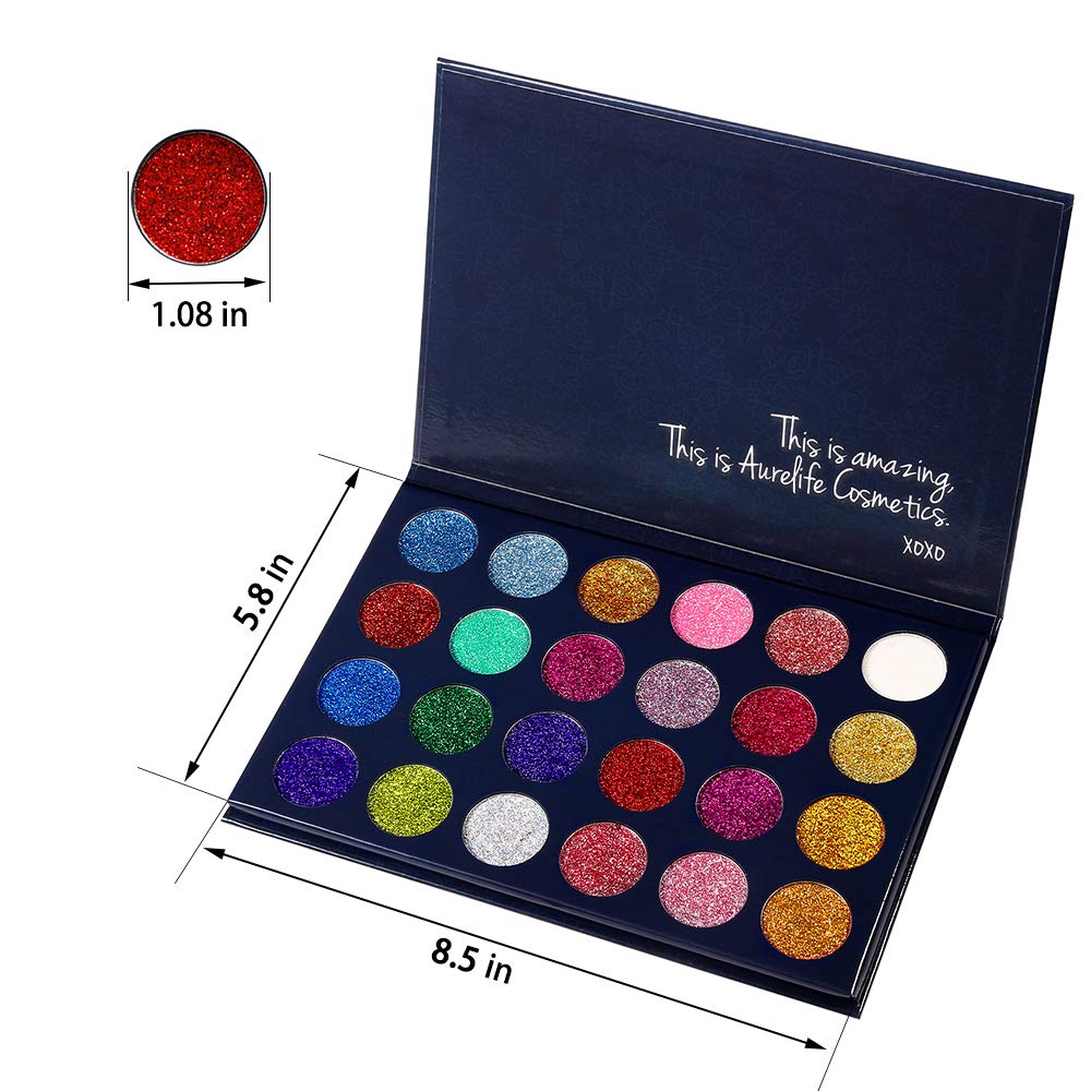Aolailiya 24 Color Pressed Glitter Eyeshadow Palette - Mineral Ultra Shimmer Makeup Palette Eye Shadow Powder Long Lasting Waterproof Beauty & Personal Care Aolailiya