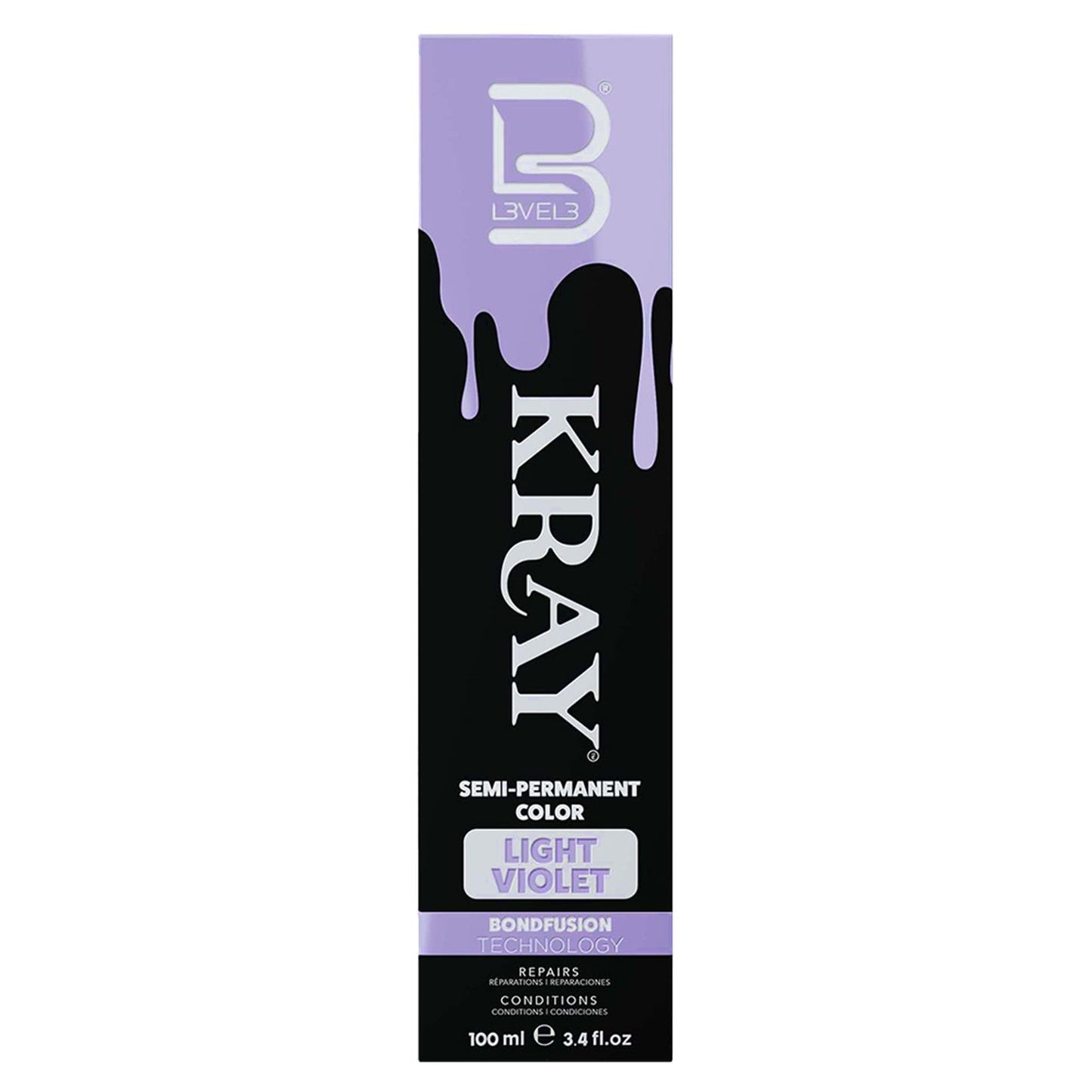 L3 - Level 3 Kray Semi Permanent Hair Color - Semi Permanent Hair Dye with Aloe Vera - Light Violet Beauty & Personal Care L3