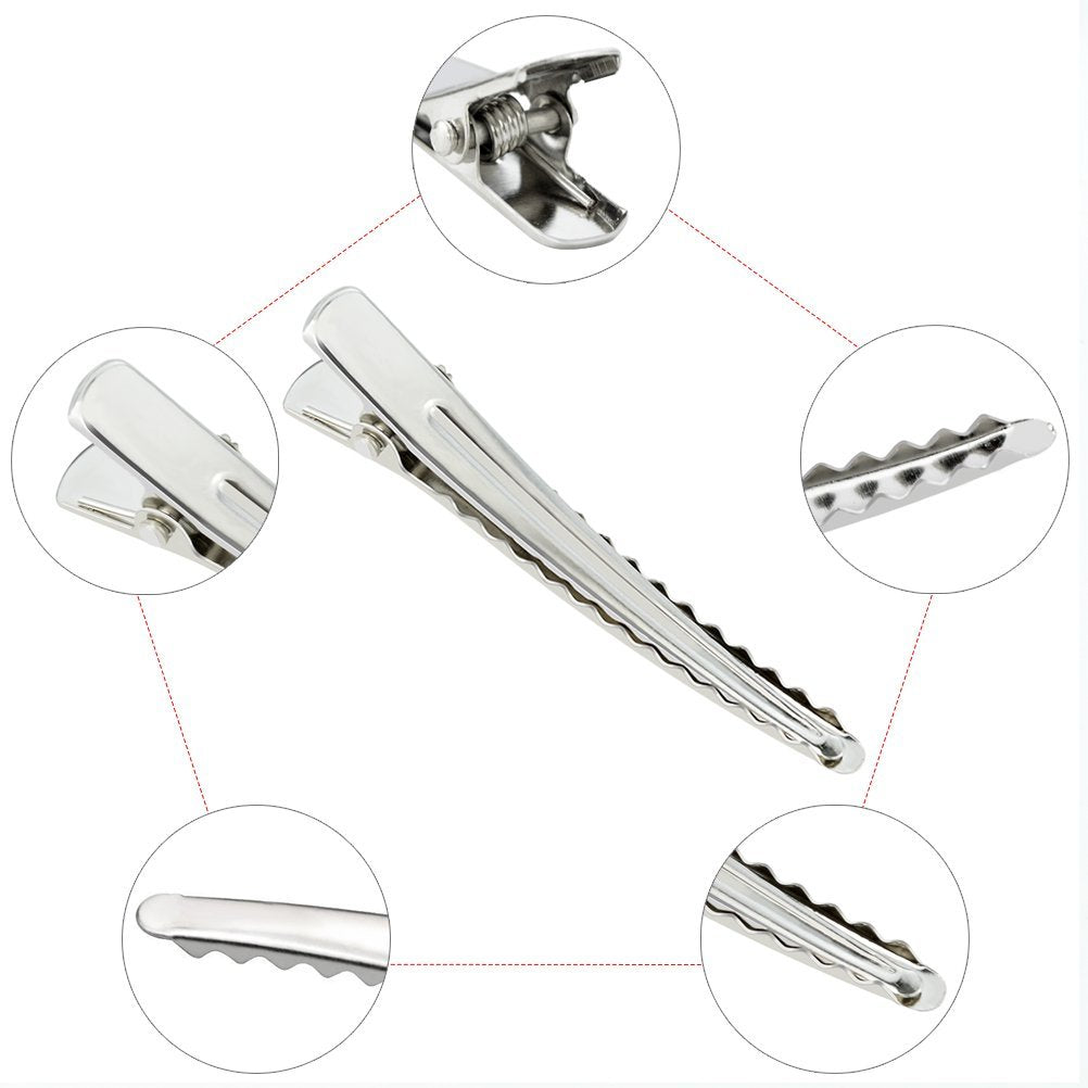 50 Pack 2.36 inches Hair Clips, Marrywindix Silver Metal Alligator Hair Pins Teeth Bows Hair Clips Hairdressing Salon Hair Grip DIY Accessories Beauty & Personal Care Marrywindix