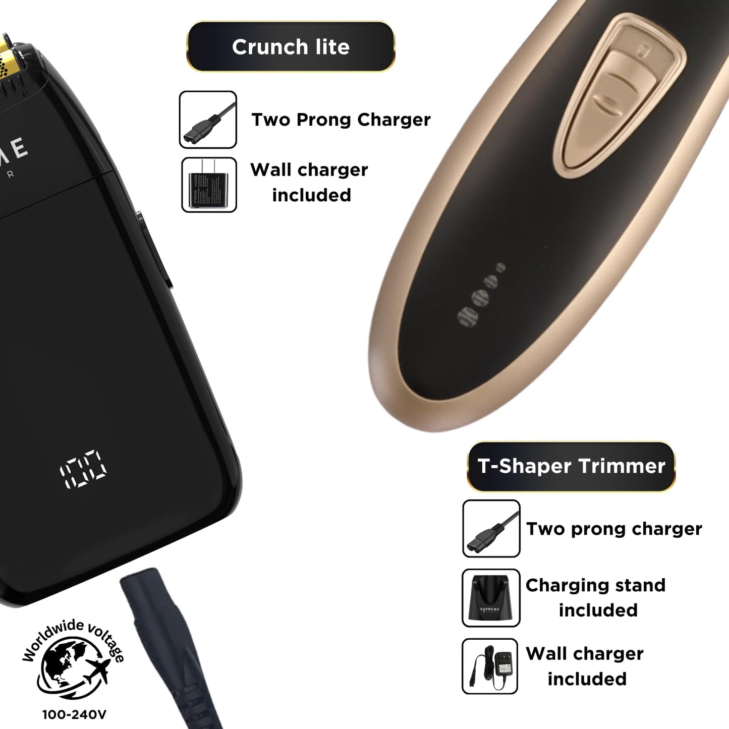 Supreme Trimmer 2-in-1 Crunch Lite Foil Shaver & T-Shaper Trimmer - ST5210 Beard Trimmer & STF600 Electric Razor - Travel Hair Trimmer Set - Black Beauty and Personal Care Supreme Trimmer
