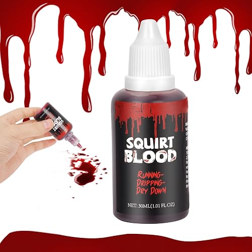 Halloween Fake Blood for Squirt and Drip, Liquid for Clothes, Zombie, Vampire Monster SFX Makeup Face Body Paint Beauty & Personal Care VPCRT6
