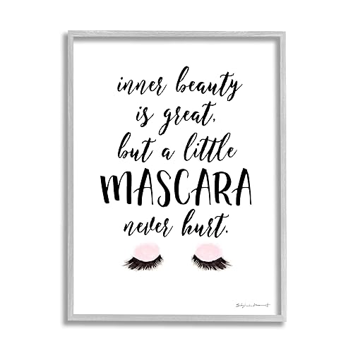 Stupell Industries A Little Mascara Never Hurt Phrase Glam Lashes Beauty & Personal Care Stupell Industries