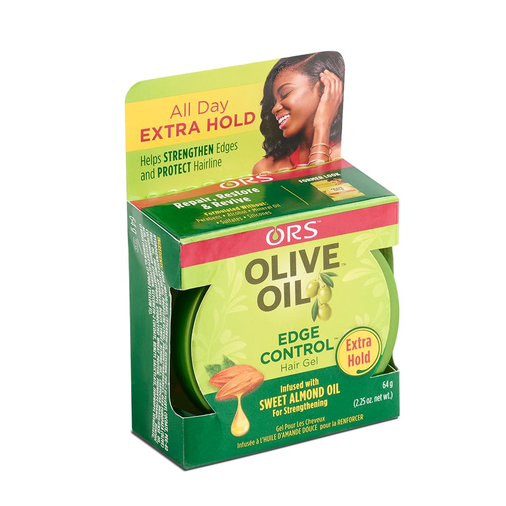 ORS Olive Oil Style & Sculpt Edge Control Hair Gel, Strengthens Edges and Protects Hairline, Extra Hold (2.2 oz). Beauty & Personal Care ORS Black Olive Oil