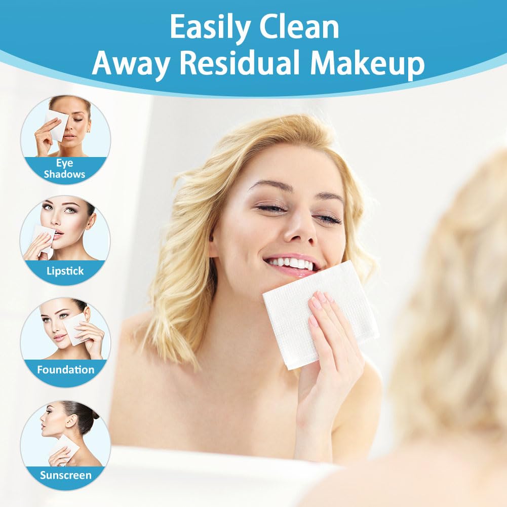 HOMEXCEL Face Towels 50 Count, Disposable Makeup Remover Wipes, Super Soft Biodegradable Dry Facial Hand Clean Facial Towels Wash Cloth Beauty and Personal Care HOMEXCEL