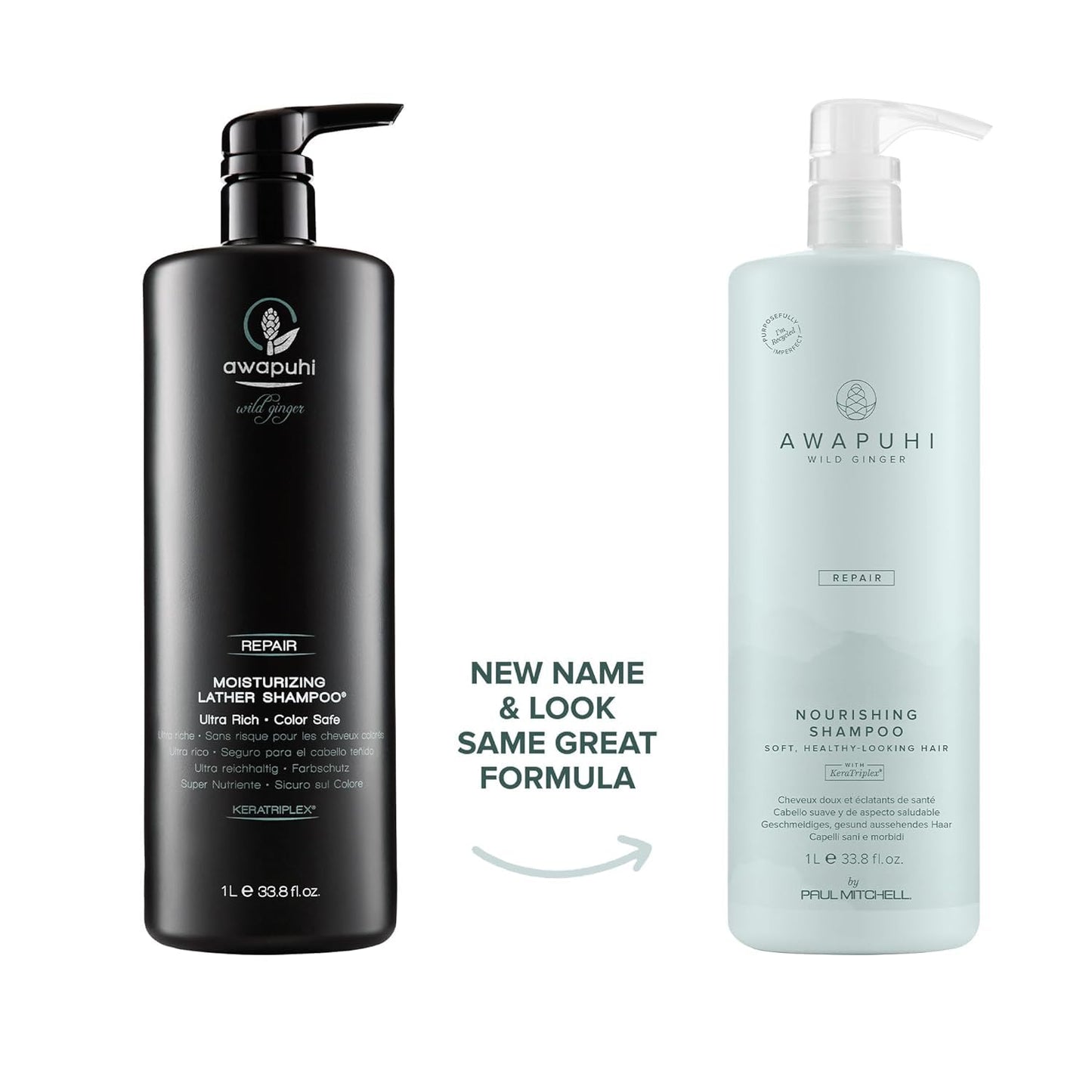 Awapuhi Wild Ginger Paul Mitchell Repair Liter Duo Set, Shampoo + Conditioner, For Dry, Damaged Hair Beauty & Personal Care Awapuhi Wild Ginger