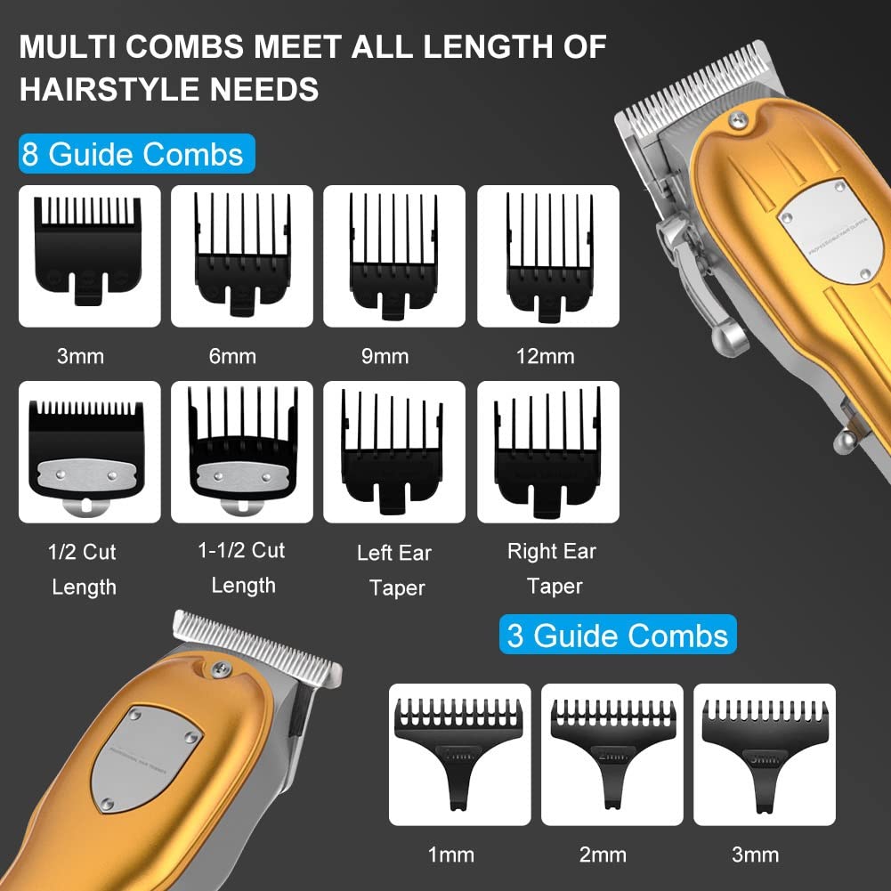 QDKVTNDJZ Hair Clippers foren, 2PCS Professional Combo kit Haircutachine Adjustable and Trimmer Grooming Kit Rechargeable Beauty and Personal Care QDKVTNDJZ