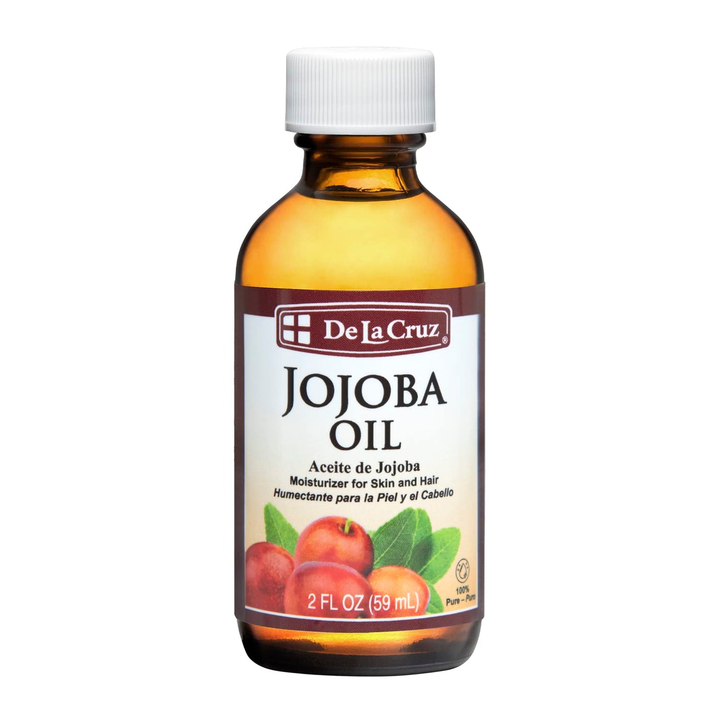 De La Cruz 100% Pure Cold-Pressed Golden Jojoba Oil - Organic Jojoba Oil for Hair and Skin - 2 FL OZ - 59 mL Beauty & Personal Care De La Cruz