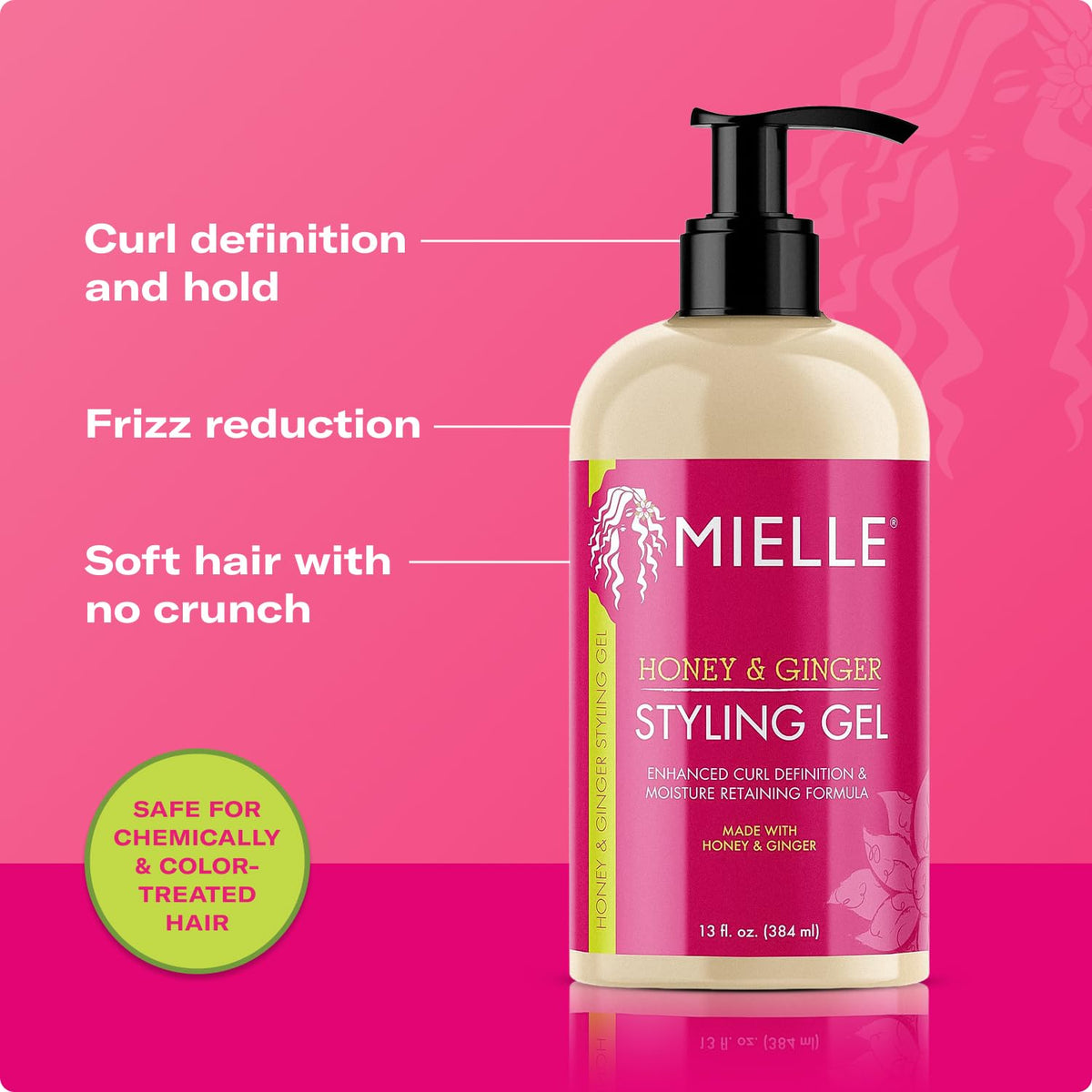 Mielle Organics Honey & Ginger Hair Gel - Styling Gel for Enhanced Curl Definition and Frizz Reduction - Enriched with Aloe & Babassu Oil to Nourish Beauty & Personal Care Mielle Organics