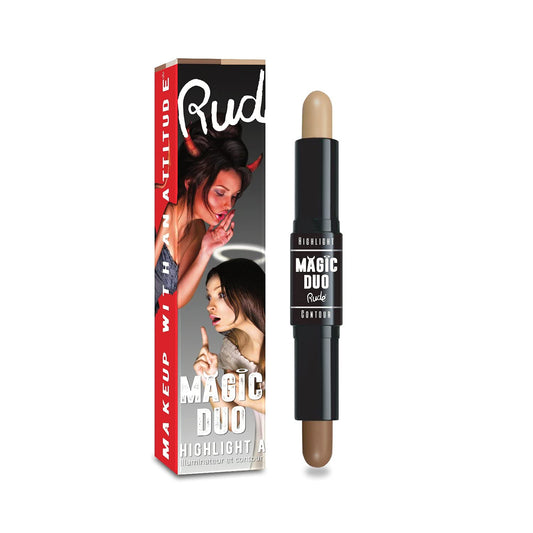Magic Duo Highlight and Contour - Medium by Rude Cosmetics for Women - 2 x 0.15 oz Highlight and Contour Beauty & Personal Care RUDE