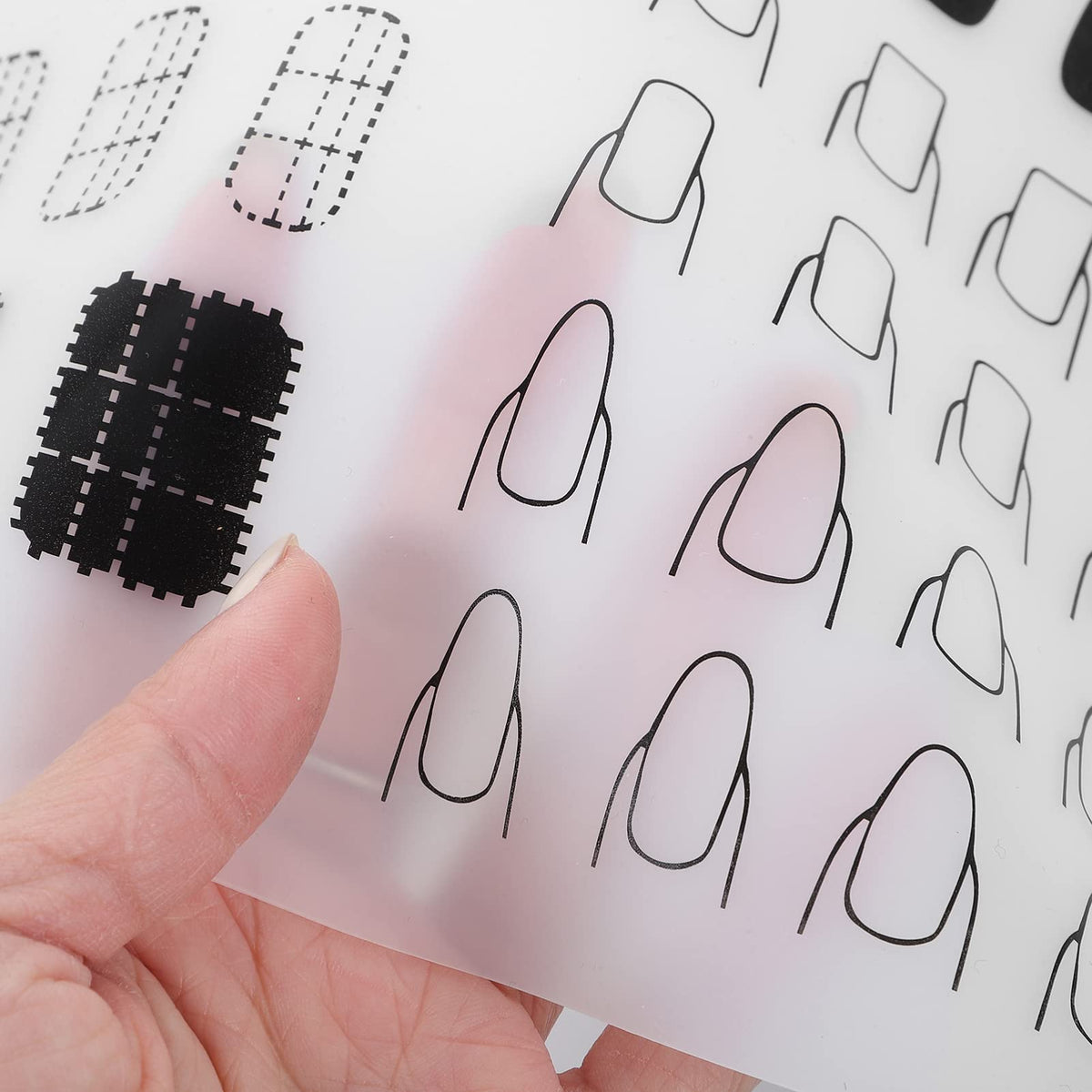 FRCOLOR Manicure Mat Silicone Nail Art Stamping Mat with Ruler and Color Testing Area Nail Polish Practice Pad Sticker Guide Protective Table Cover