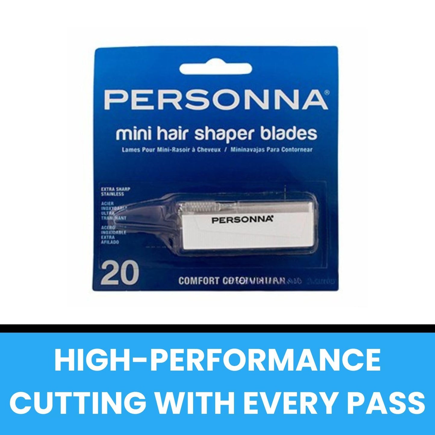 Personna Mini Hair Shaper Injector Blades - Extra Sharp Stainless Steel - 20-pack - 60-0230-NUPC Beauty and Personal Care AccuTec