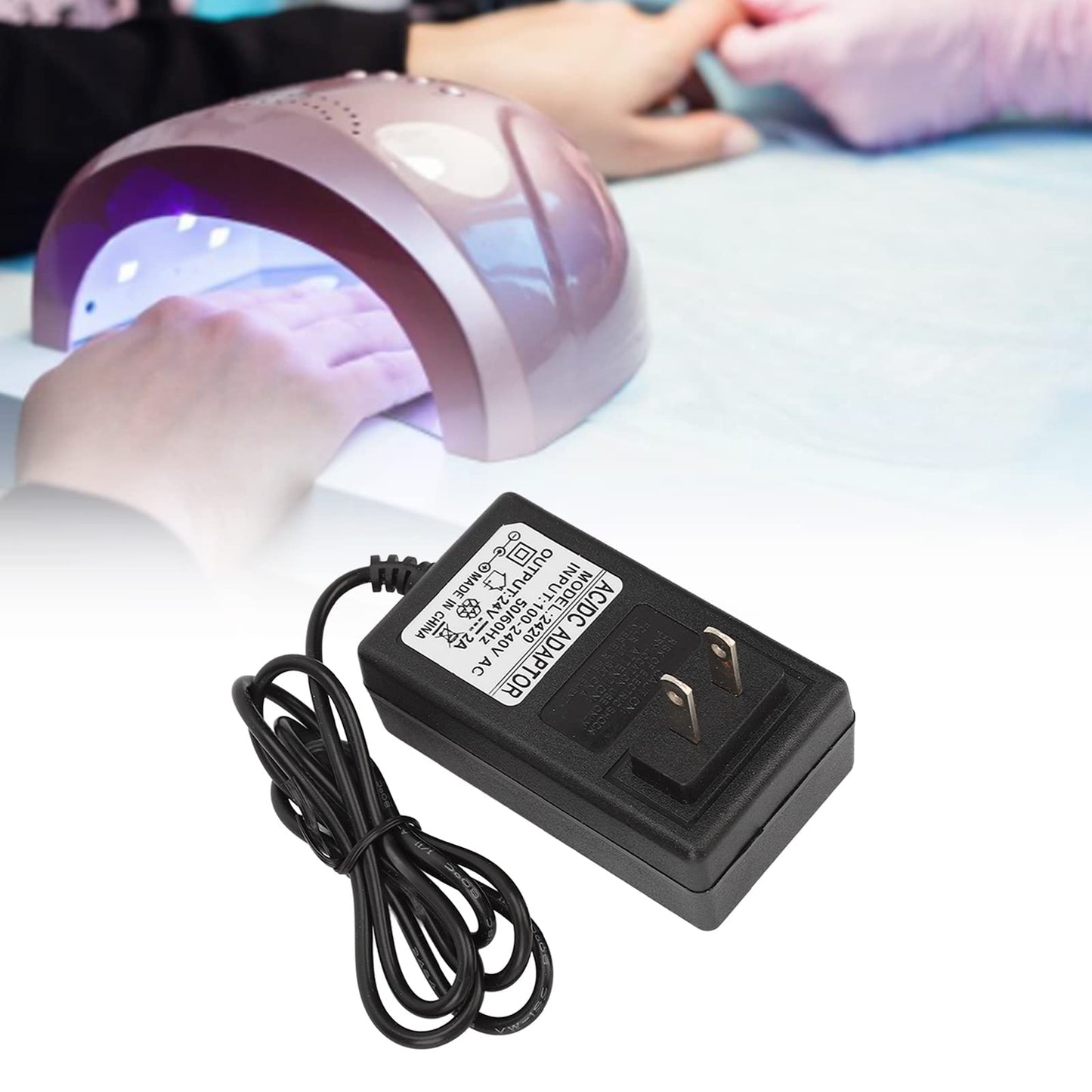 Nail Power Adapter, 24V 2A Nail Power Adapter Charger 48W Power Supply Adapter LED Nail Lamp Nail Dryer Replacment Power Supply Adapter, LED light Beauty and Personal Care Brrnoo