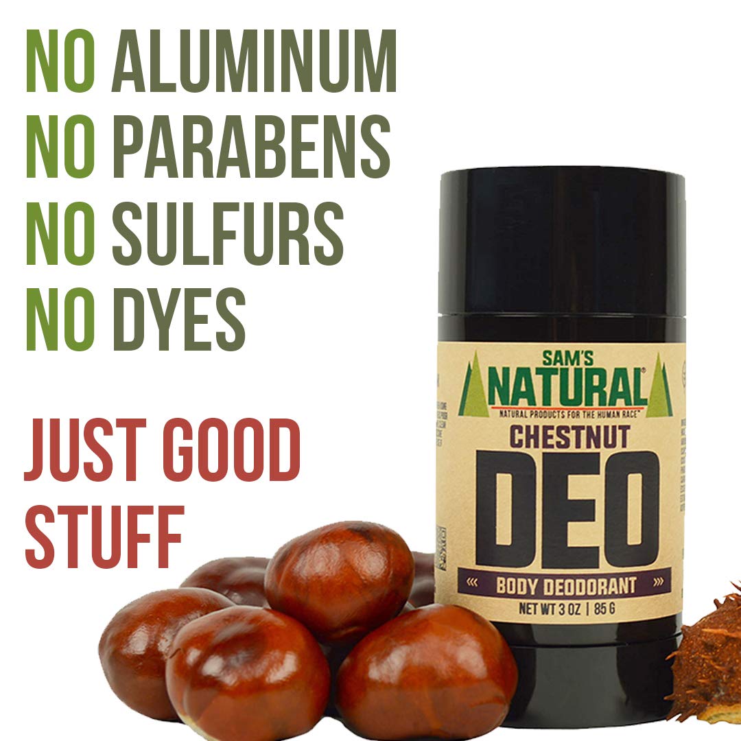 Sam’s Natural Deodorant - Chestnut - Holiday Gifts - Stocking Stuffers - Gifts for Men - Aluminum Free DEO - No phthalates, parabens, sulfates, or Beauty and Personal Care Sam's Natural