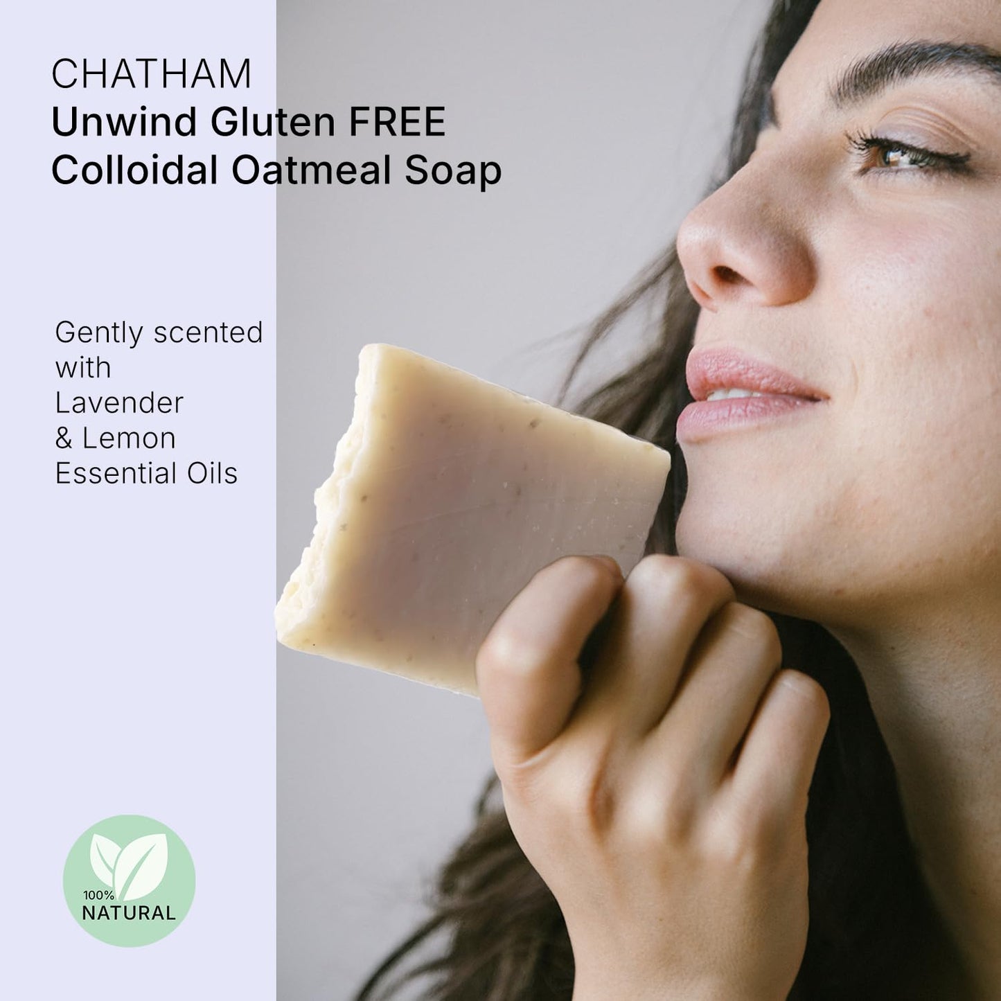 Chatham Unwind Lavender Lemon Oatmeal Moisturizing Soap Bar 5oz for Dry Skin, 100% Natural Ingredients, Shea Butter FREE, and Essential Oils Beauty & Personal Care Chatham Natural Skin Care