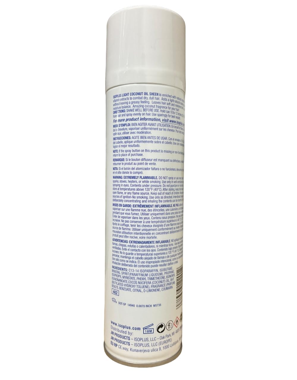 Isoplus Oil Sheen Light Hair Spray with Coconut Oil 9 Oz,Pack of 3 Beauty & Personal Care Isoplus