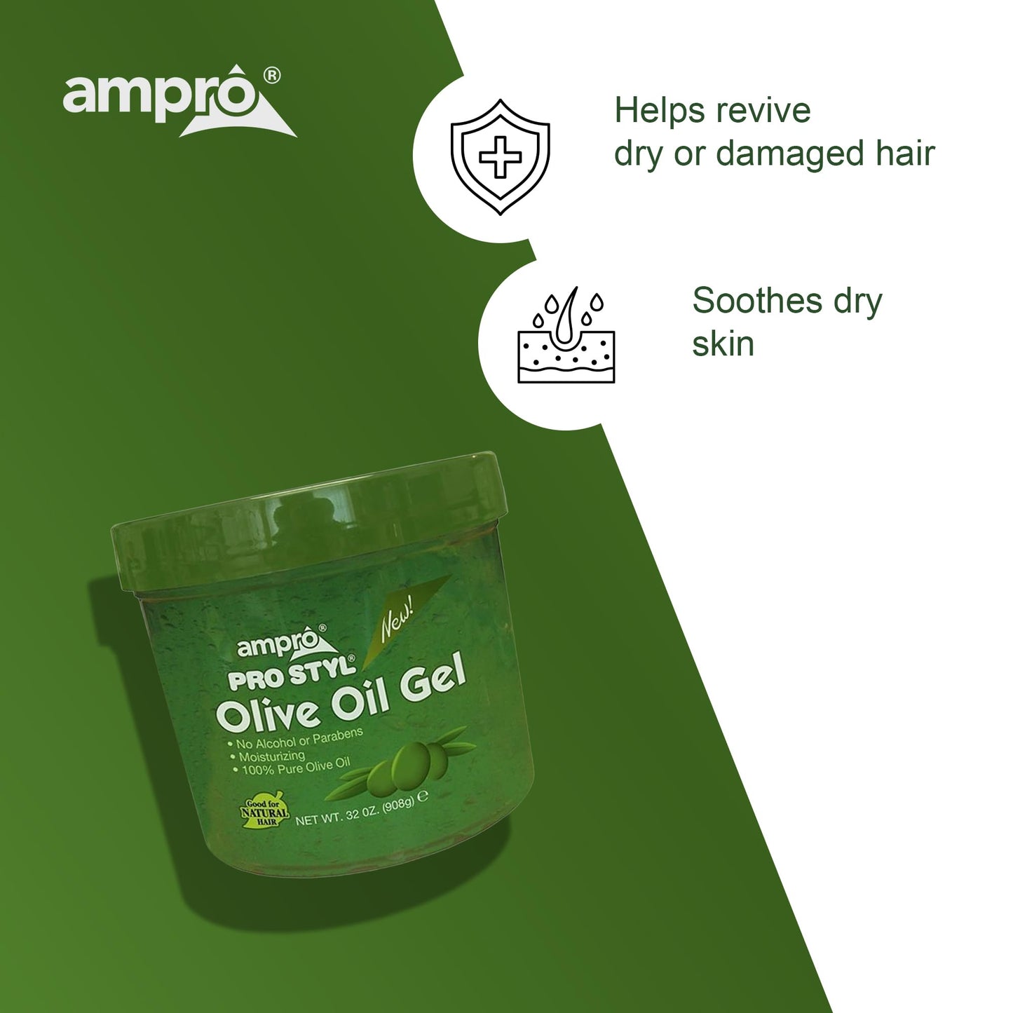 Ampro Olive Oil Gel, 32 oz (Pack of 2) Beauty & Personal Care AmPro