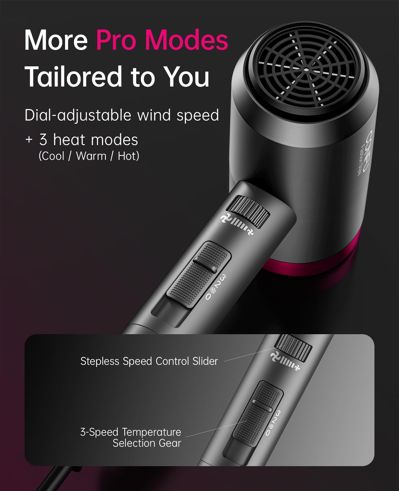 CONFU Ionic Blow Dryer 1600W, Portable Lightweight Fast Drying Negative Ion Hairdryer Blowdryer, 3 Heat Settings & Infinity Speed, with Diffuser Beauty and Personal Care CONFU