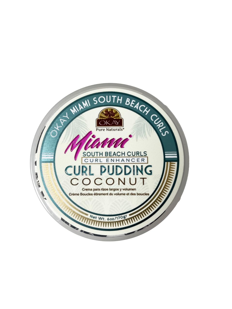 OKAY Miami South Beach Curls Curl Enhancer Curl Pudding 6 oz - Moisturizing Curl Defining Cream for Curly, Coily & Wavy Hair - Frizz Control, Deep Beauty & Personal Care OKAY