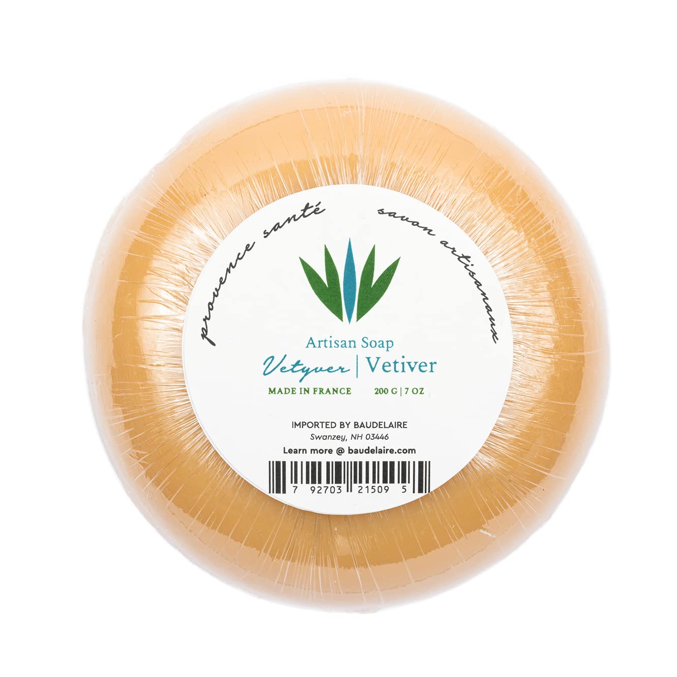 Provence Sante Luxury French Bath Bar - Moisturizing Shea Butter - Triple-milled Vetiver Fragrance, 7 oz Made in France Beauty & Personal Care Provence Sante