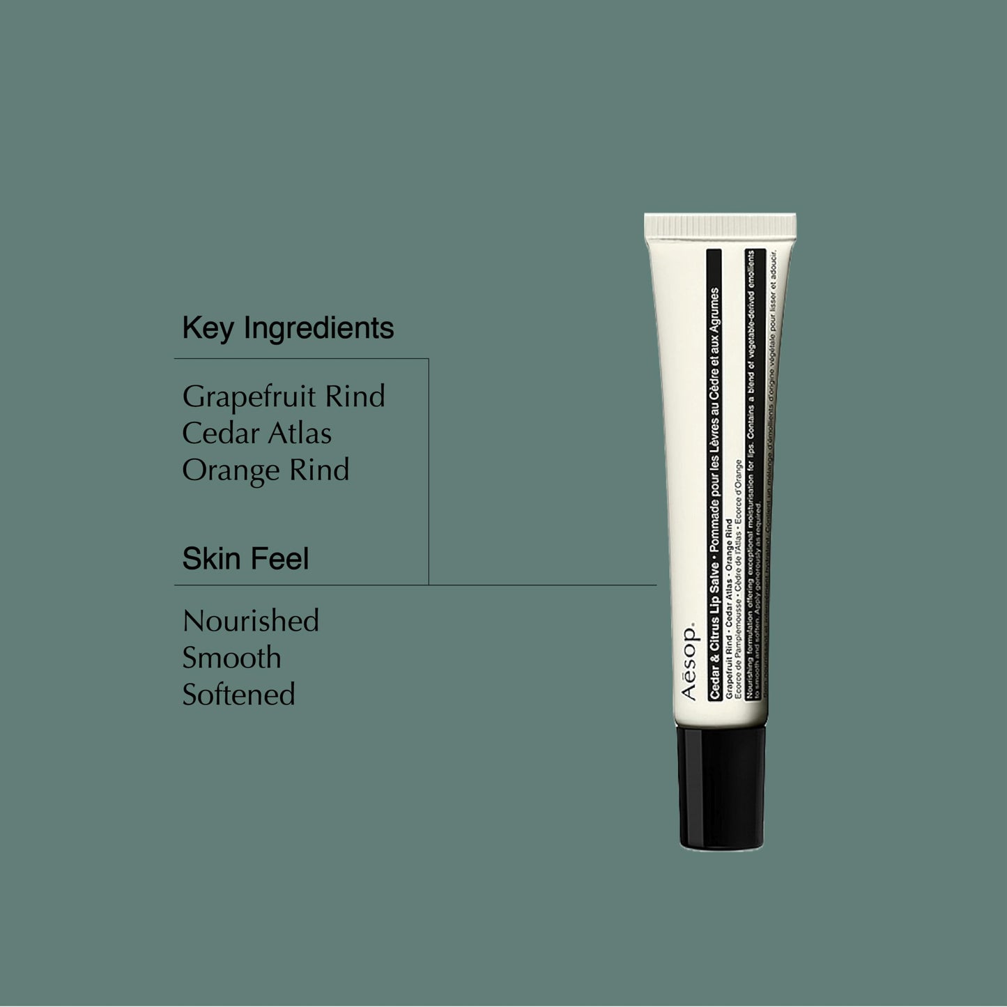 Aesop Cedar & Citrus Lip Balm - Nourishing Lip Treatment for Dry, Chapped Lips - Smooth Oil-Gel Formula - 0.3 fl oz Beauty and Personal Care Aesop
