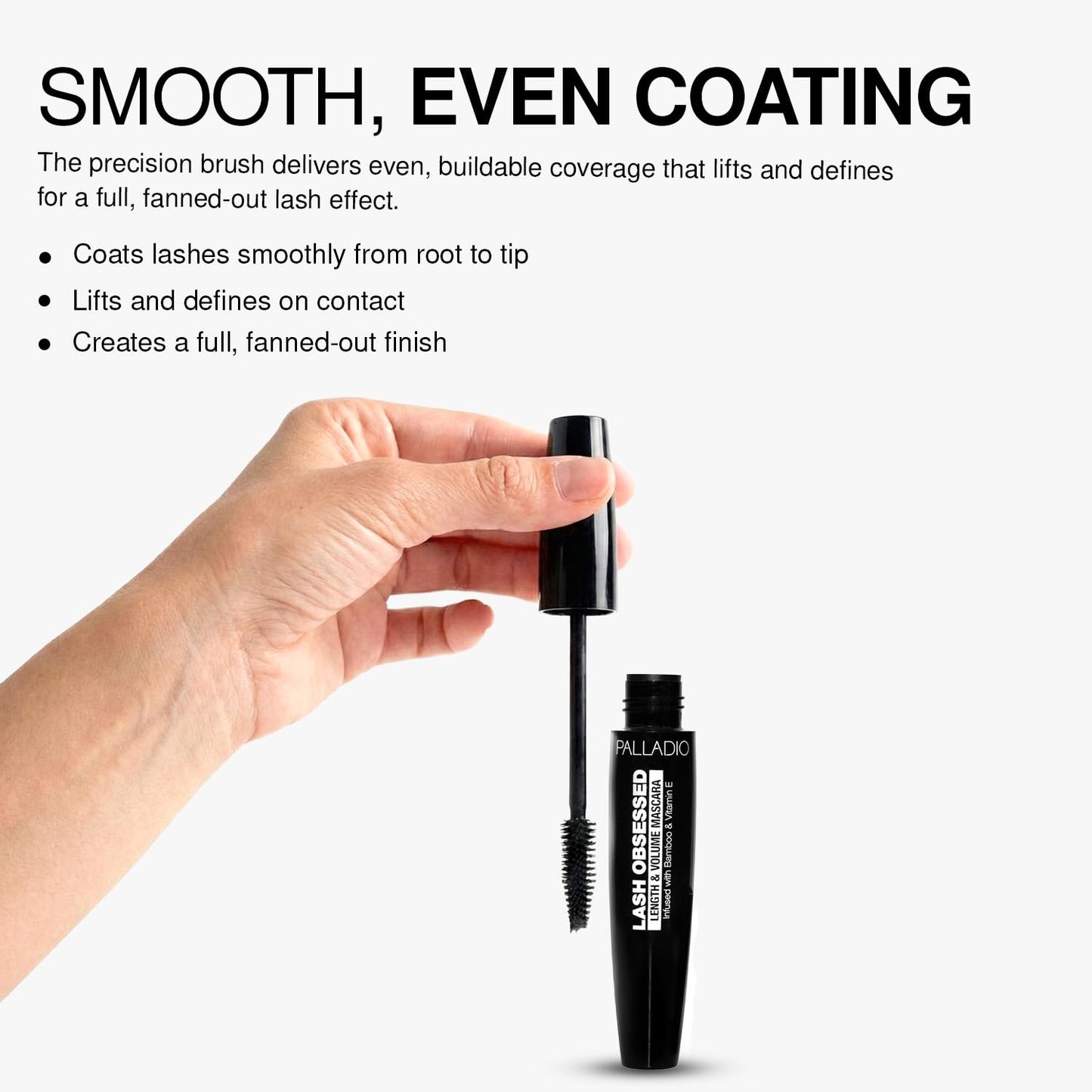 Palladio Lash Obsessed Mascara, Extreme Definition Lengthening Mascara, Amplifies Volume & Fullness, Evenly Coats Lashes, Lucious Length, Natural Beauty & Personal Care Palladio
