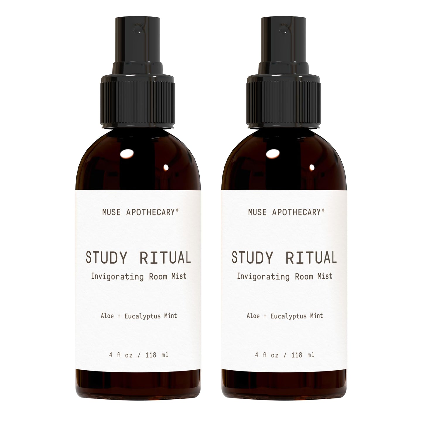 Muse Apothecary Study Ritual - Aromatic and Invigorating Room Mist, 4 oz, Infused with Natural Essential Oils - Aloe + Eucalyptus Mint, 2 Pack Beauty & Personal Care Muse Apothecary