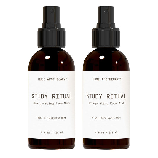 Muse Apothecary Study Ritual - Aromatic and Invigorating Room Mist, 4 oz, Infused with Natural Essential Oils - Aloe + Eucalyptus Mint, 2 Pack Beauty & Personal Care Muse Apothecary