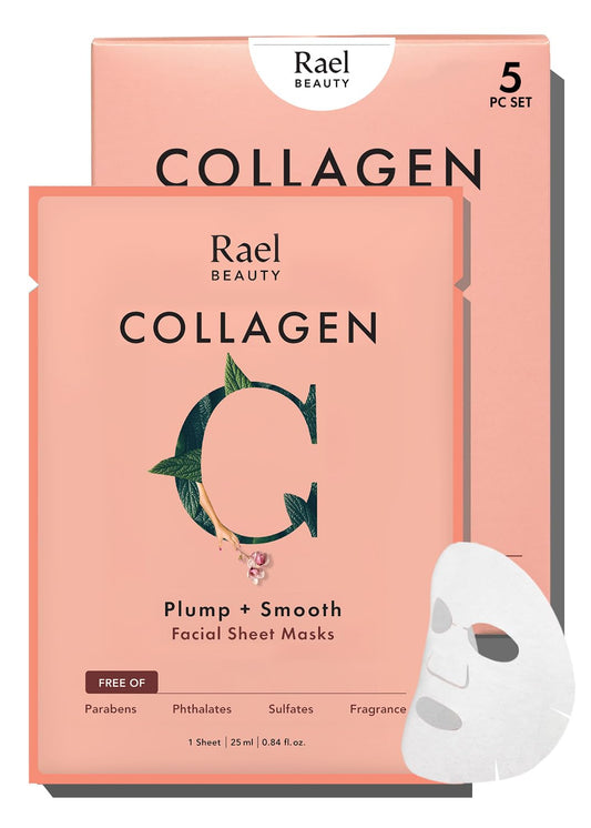 Rael Bamboo Face Sheet Masks, Daily Hydration Skincare (Collagen, 20 Ct) Beauty and Personal Care Rael Default Title