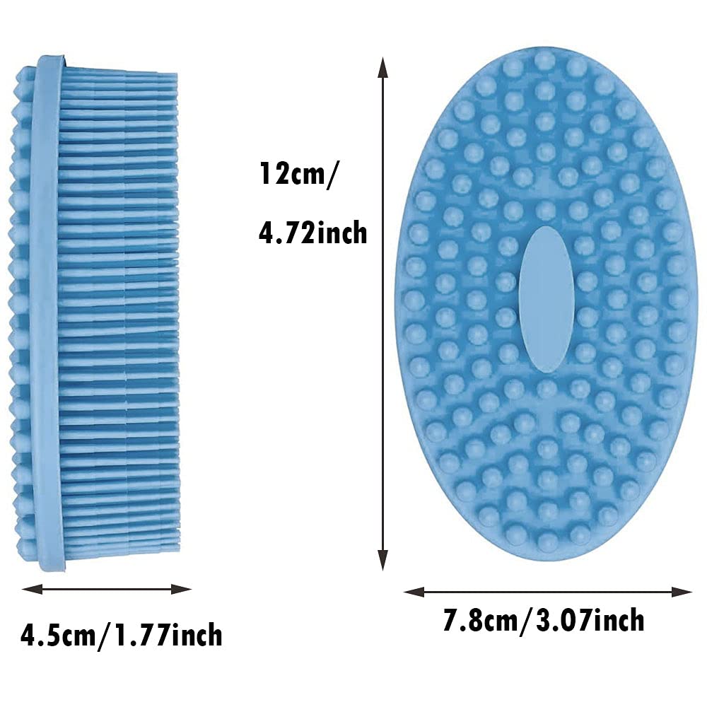 Silicone Body Brush, Blue/Pink/Purple/Green Exfoliating Body Brush, Double Sides Shower Bath Brush, SPA Massage Skin Care Tool Pore Cleaning Pad Beauty and Personal Care SEIWEI