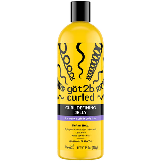 Got2B Curled Curl Defining Jelly, 15 Fl Oz, Curl Gel with 72-Hour Frizz Control, Locks in Moisture for Wavy, Curly & Coily Hair, Light Hold, No Crunch Beauty & Personal Care Got2B
