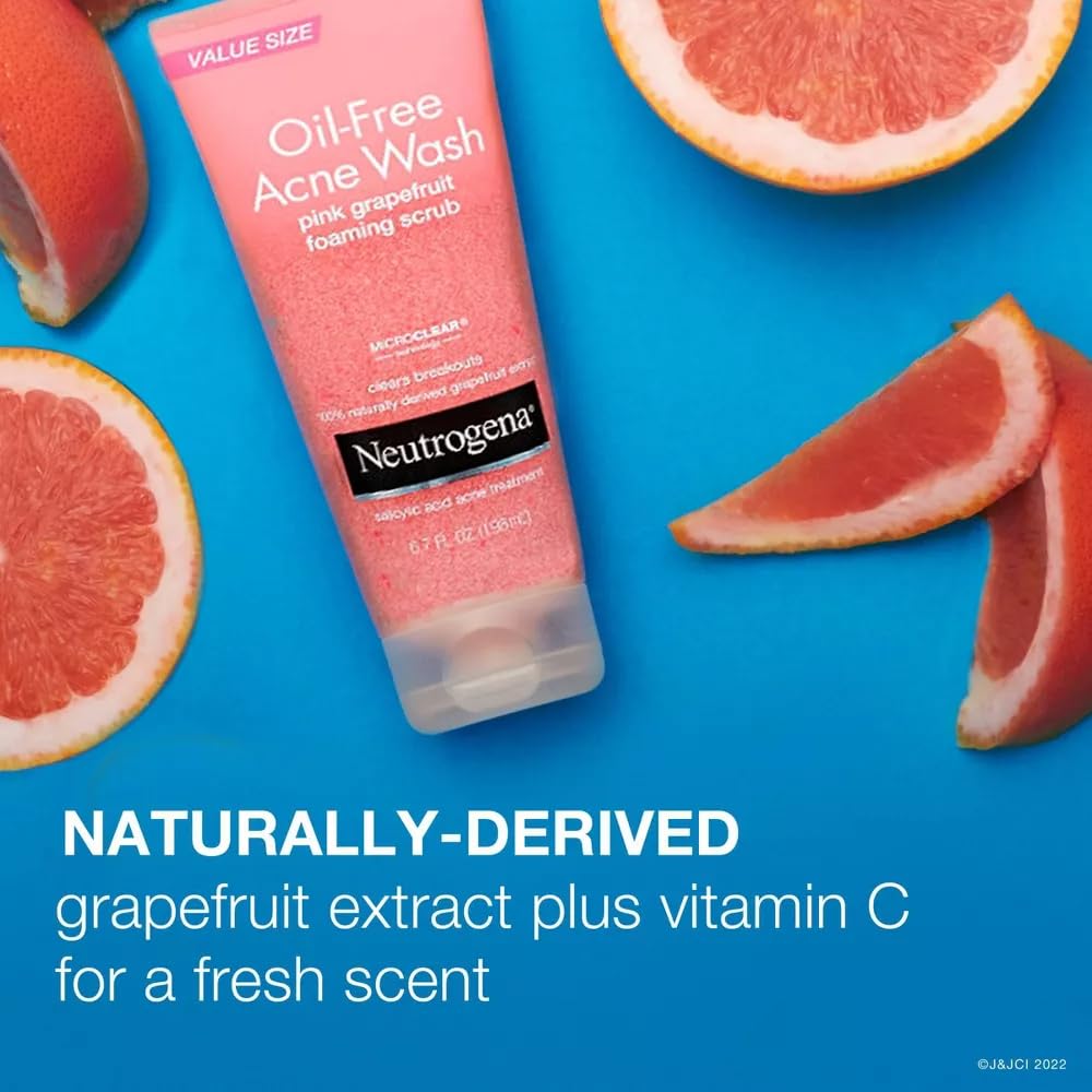 Neutrogena Oil Free Pink Grapefruit Acne Face Wash with Vitamin C for Breakouts - 6.7 fl oz Beauty & Personal Care Neutrogena