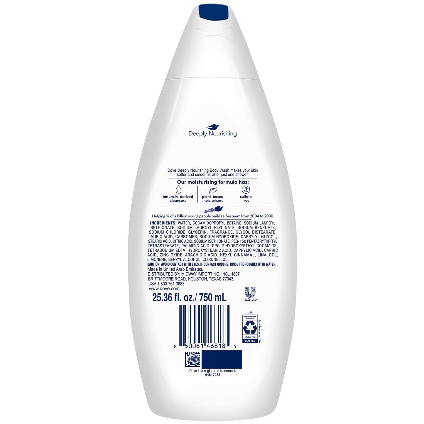 Dove Body Wash 4-Pack - Deeply Nourishing for Softer, Smoother Skin, 25.4 Oz Ea Beauty & Personal Care Dove