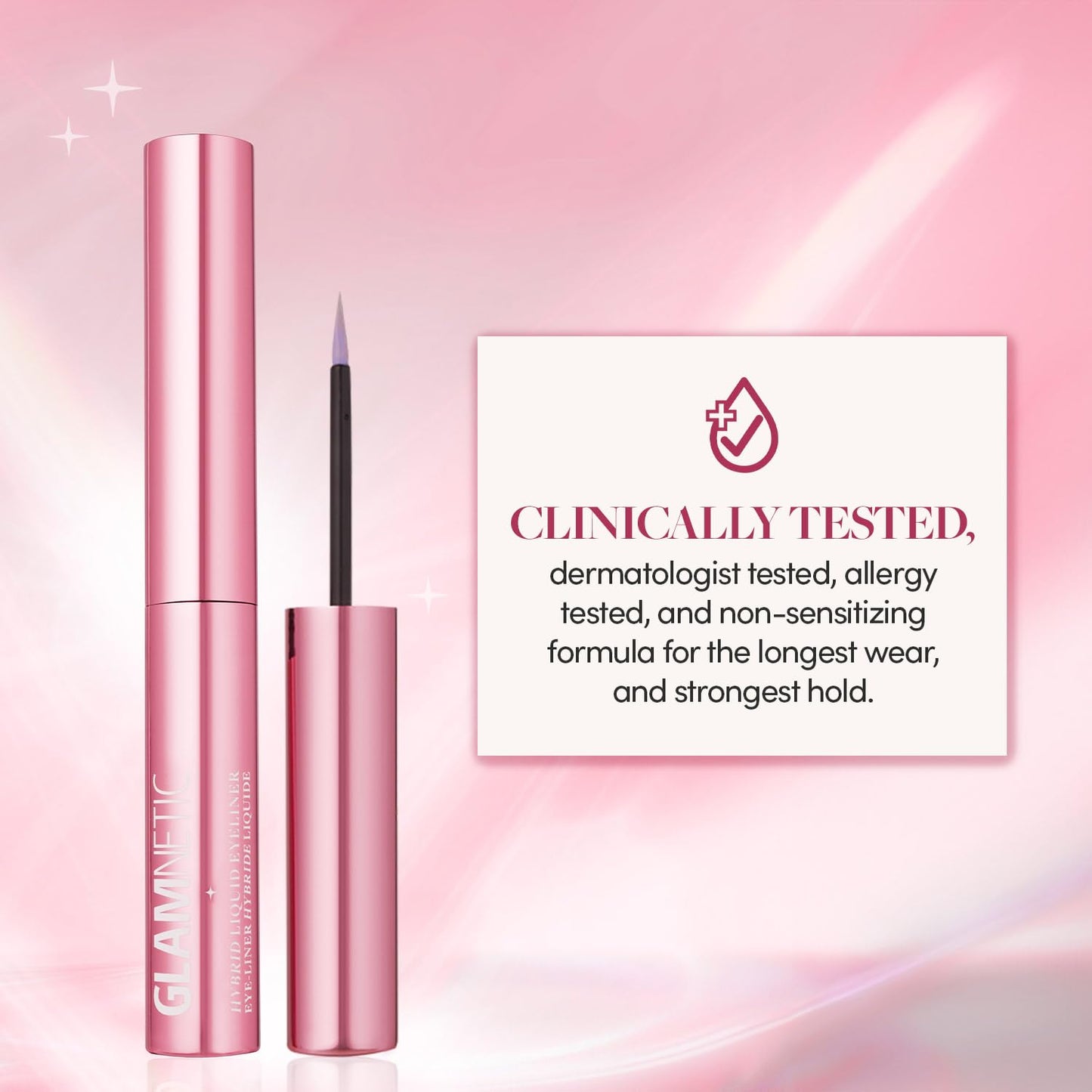 Glamnetic Hybrid Magnetic Eyeliner, Liquid Clear, for Eyelashes - Waterproof & Smudge Proof Liner | All-Day Hold for Magnetic Lashes, Quick-Drying Beauty & Personal Care Glamnetic