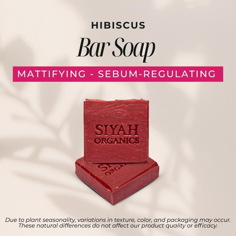 Siyah Organics Bissap Bar Soap - Smoothens Wrinkles & Boosts Radiance, Natural Soap for All Skin Types & Complexions - All-Natural Face & Body Soap Beauty & Personal Care Siyah