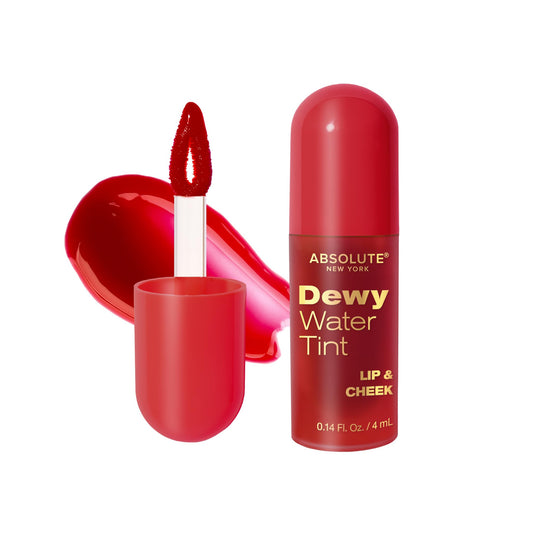 Absolute New York Dewy Water Lip and Cheek Tint, Glassy Tinted Lip Oil, with Vitamin E, Squalane and Jojoba Seed Oil (MLTN01 Cherry Pop) Beauty & Personal Care Absolute New York