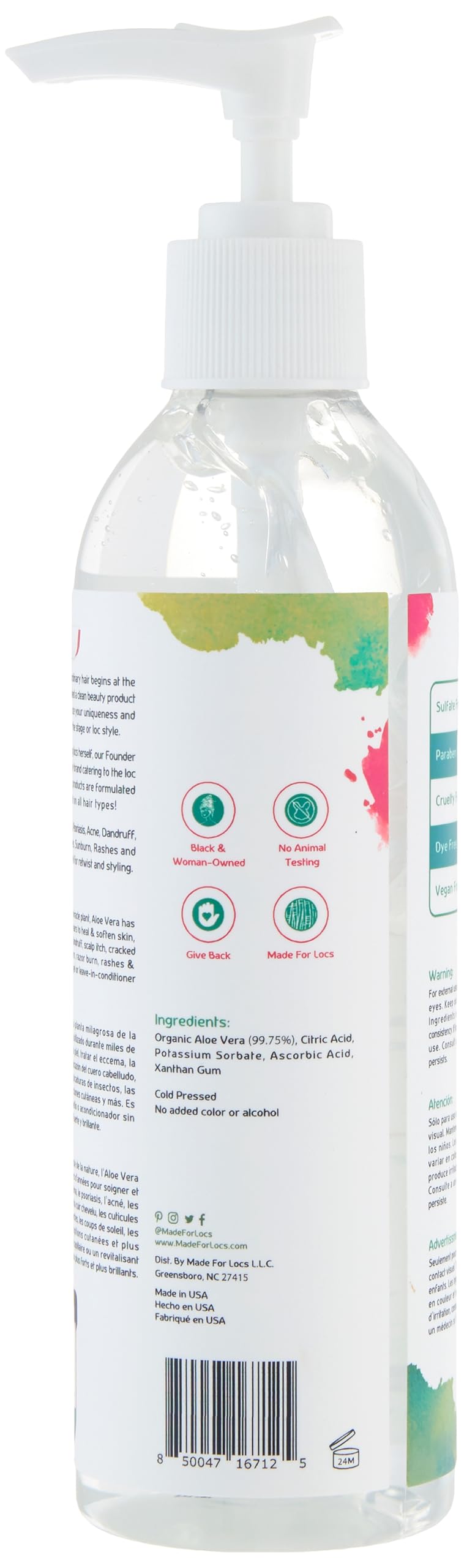 Locs Vegan Aloe Vera Soothing & Styling Gel | 8 oz Beauty & Personal Care MFL MADE FOR LOCS