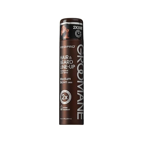 RED Pro GROOMANE Temporary Color Spray for Hair & Beard Line-Up, Barber Grade, Quick-Drying, 2X Longer-Lasting (Up to 20 Washes), Precision Nozzle, No Beauty & Personal Care RED Pro
