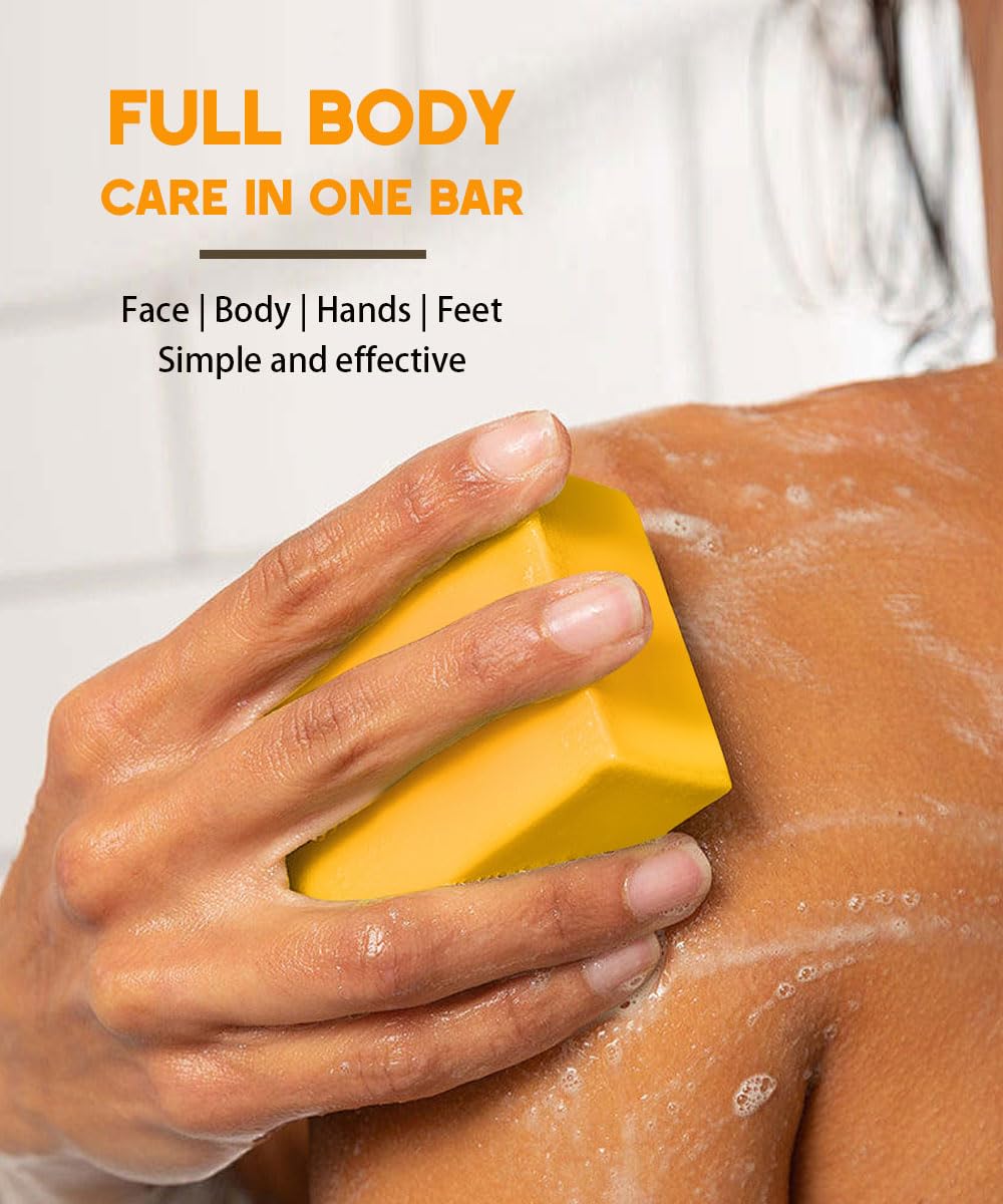 Sesamebaby Turmeric Kojic Acid Soap for Dark Spot, Brighten Skin Face and Body Cleanser with Shea Butter, Vitamin C, Moisturizing Natural Beauty & Personal Care Sesamebaby