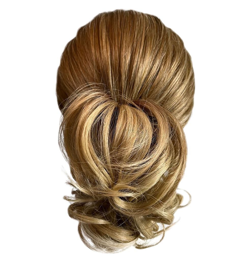Kim Kimble Clip It Classy Curly Updo Hairpiece With 3" Claw Clip by Hairuwear, MC11SS Butter Pecan