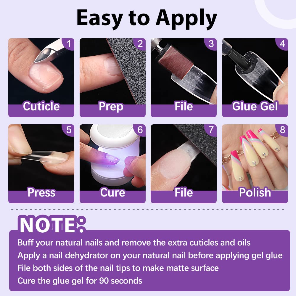 Clear Acrylic French Nail Tip BTArtbox 500pcs Half Cover Fake/False Nail with Case for Dip Powder Nail Salons and DIY Nail Art, 10 Sizes Beauty & Personal Care BTArtbox