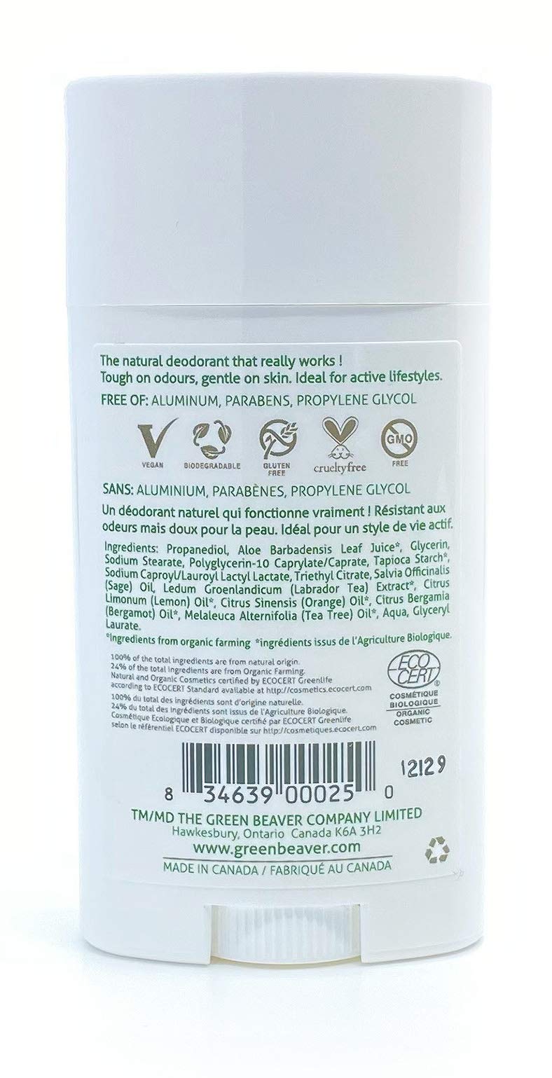 Green Beaver Citrus Deodorant Stick, 50 GR Beauty and Personal Care The Green Beaver Company