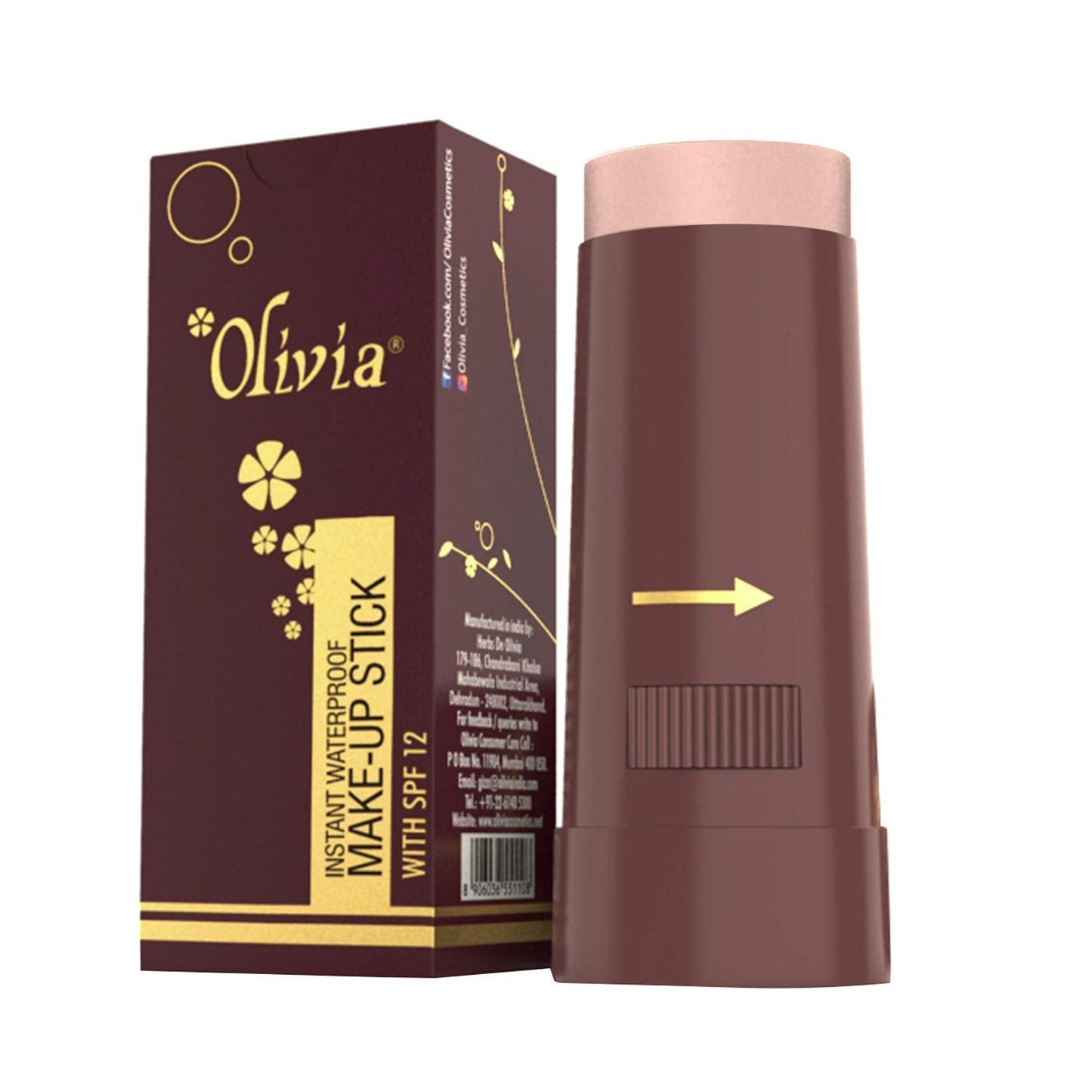 Olivia Instant Waterproof Makeup Stick Concealer Rachelle Rose 15g Shade No.2 (SPF 12) Beauty & Personal Care Olivia