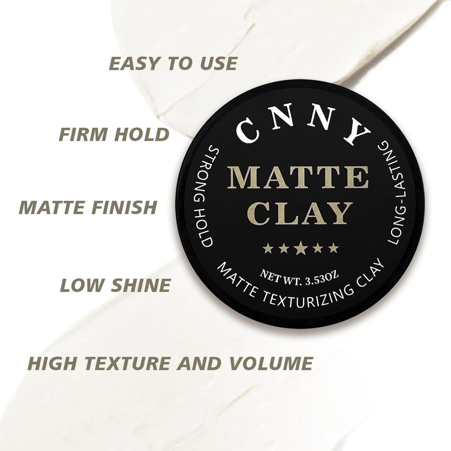 CNNY Men's Hair Styling Clay 3.53 oz, Firm Hold, Matte Finish, Hair Clay with Natural Ingredients, Add Volume & Texture, Premium Men’s Hair Type Beauty and Personal Care Crownnaturally