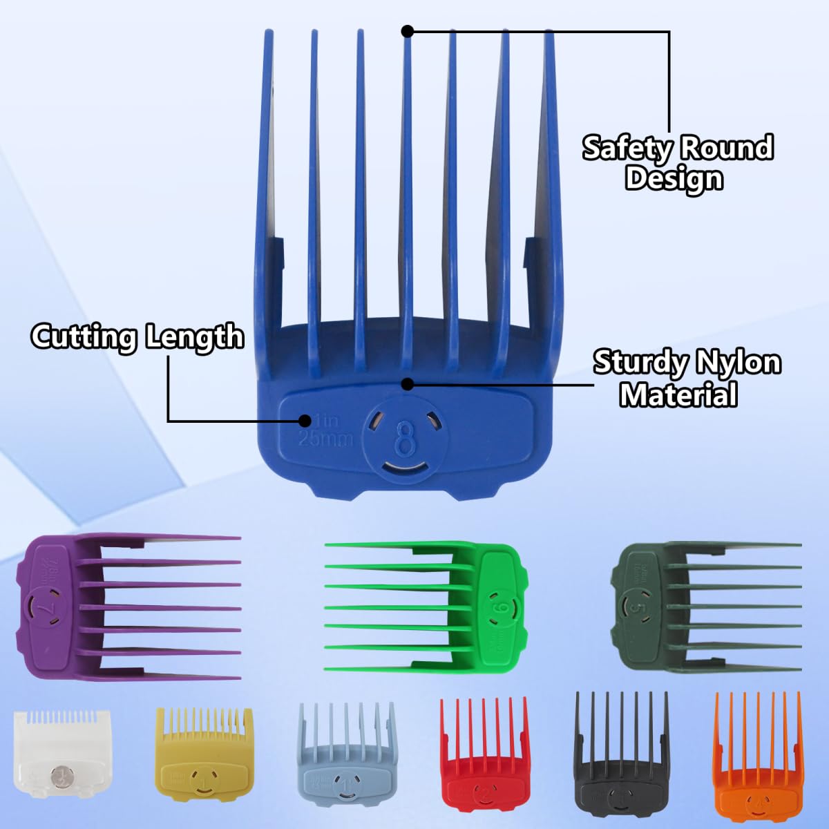 US! 10-Pack Magetic Clipper Guards Set for TPOB Slime2, Color Coded Clipper Guides Replacement - Length: 1/16" to 1" Beauty and Personal Care YTXXDEUS