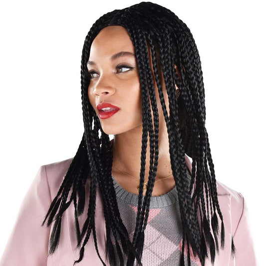 Black 90's Box Braids Wig - Retro Chic Style & Versatile For Costume Parties, Cosplay, Themed Events & More - 1 Pc