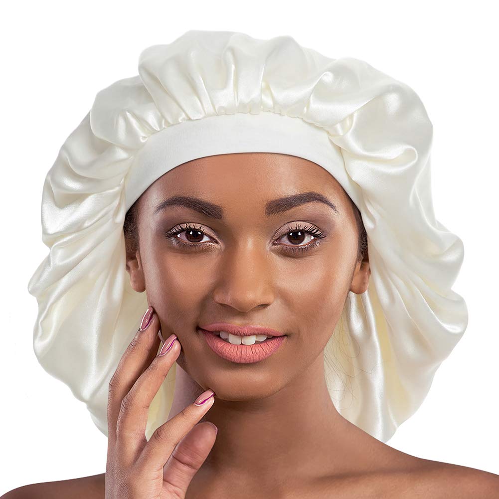 Jumbo Satin Bonnet for Natural Hair Braids Satin Stocking Cap Beauty and Personal Care Alnorm
