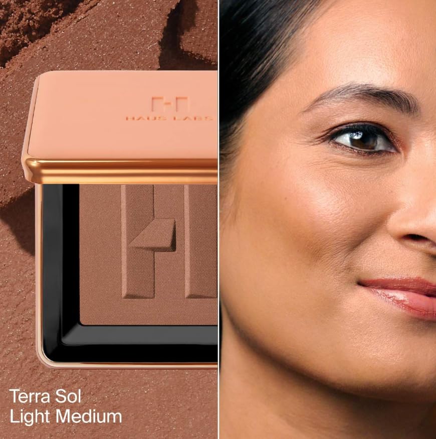 HAUS LABS BY LADY GAGA Power Sculpt Velvet Powder Bronzer - Terra Sol Light Medium Beauty & Personal Care HAUS LABS BY LADY GAGA