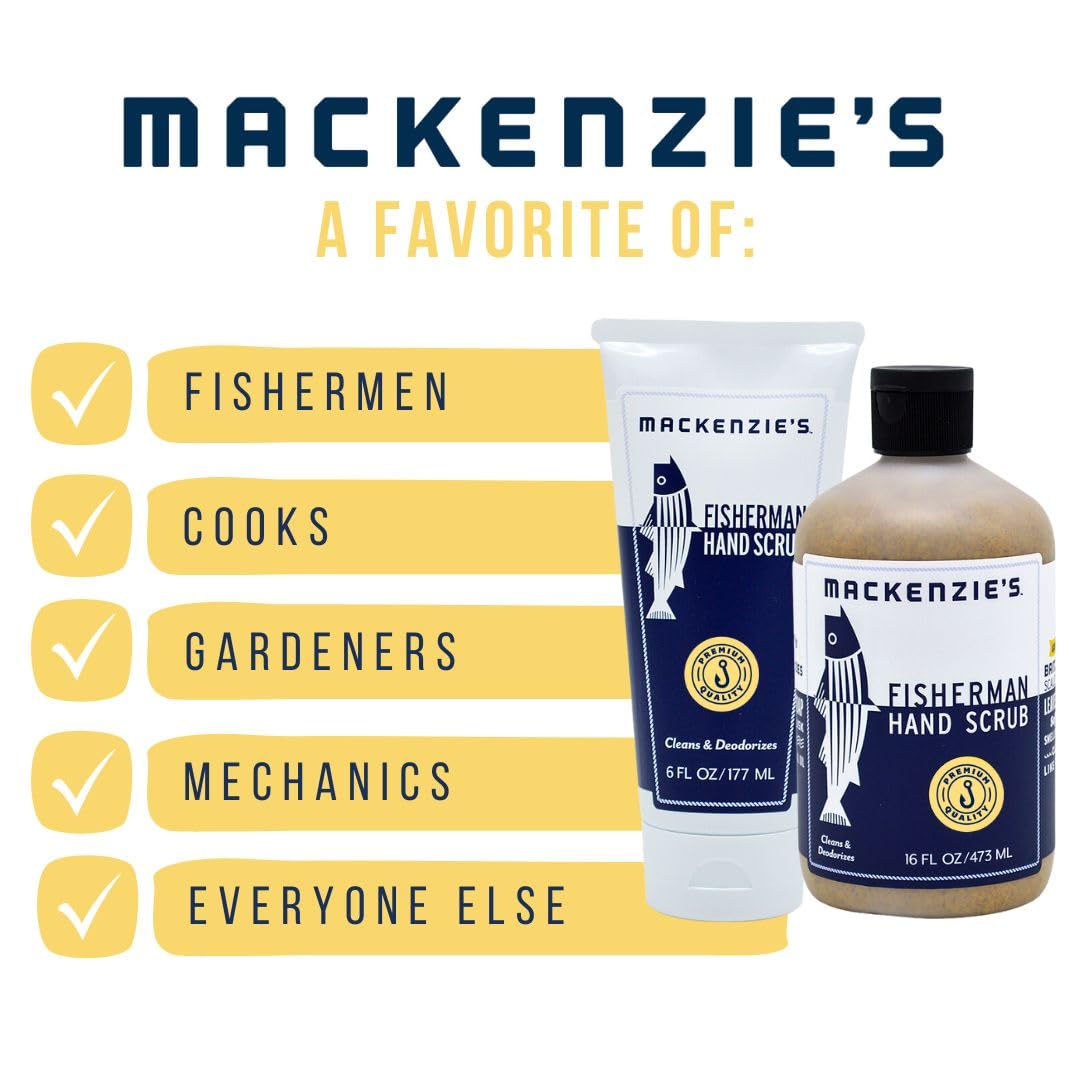 MACKENZIE'S Fisherman Hand Scrub Travel Size Packets - Gifts for Fishermen - Gifts for Men - Father's Day - Gifts for Cooks - Cleansing & Deodorizing Beauty & Personal Care MACKENZIE'S