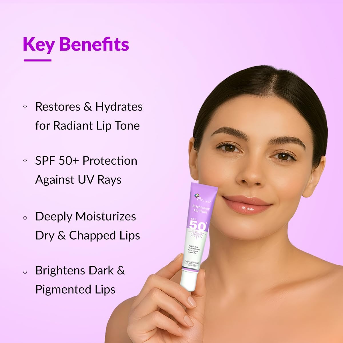 Fix-derma Brightening Lip Balm With SPF 50 PA+++ for Pigmented & Dry Lips - 4% Kojic Acid, 2% Alpha Arbutin - Moisturizes, Hydrates & Brightens Beauty and Personal Care Krishva